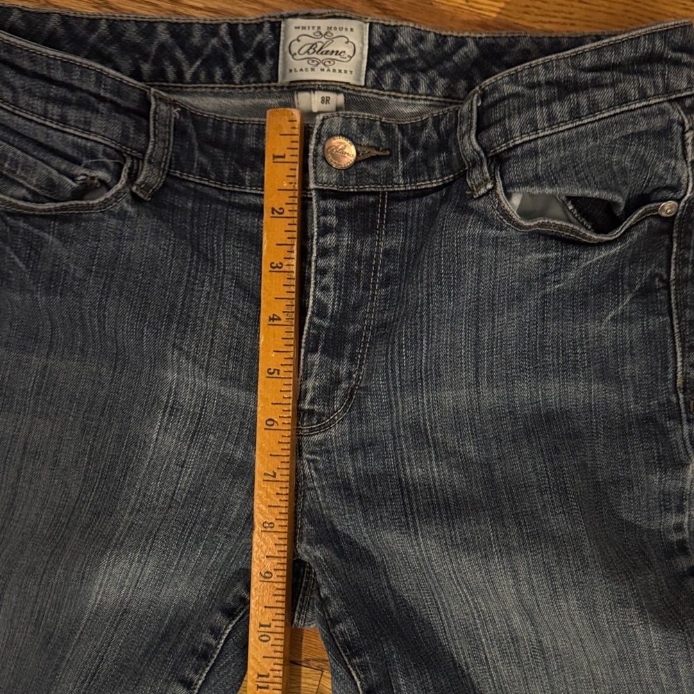 White House Black Market‎ Dark Blue Flare Jeans size 8R - Picture 5 of 6